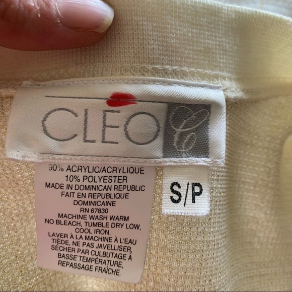 Cleo Ivory/Gold Shimmer Knitted Duster With Matching gold Top Size S - Picture 8 of 12
